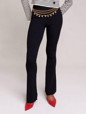Maje trousers in ribbed black